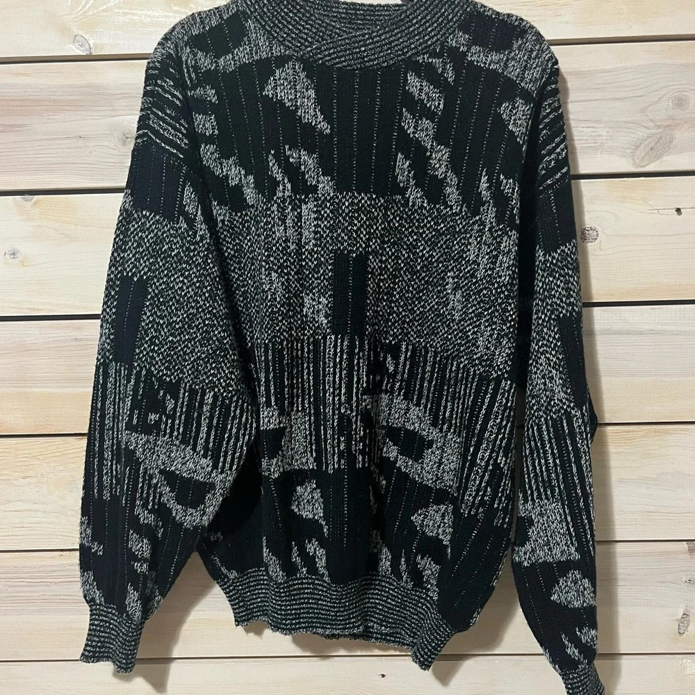 Vintage Style Men's Women's Knitted Crewneck Pullover XL - Picture 1 of 5